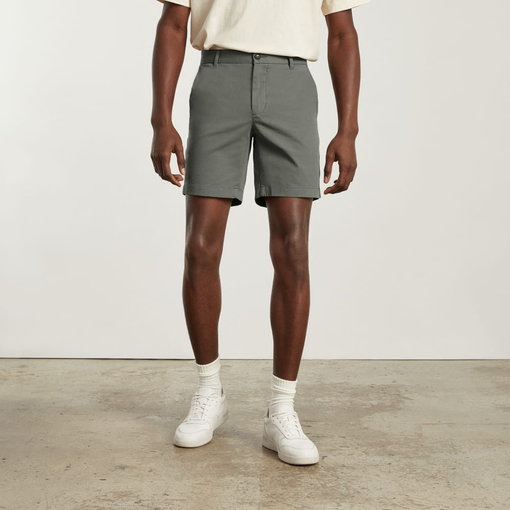 Pantalón corto chino slim fit de 7 pulgadas | Verde peltre