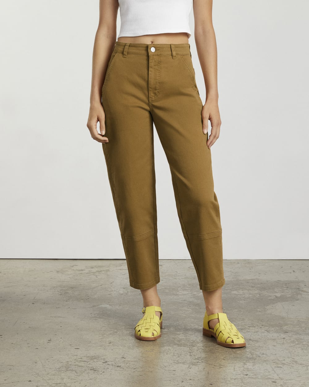 Pantalón tipo barril | Marrón dorado | Regular
