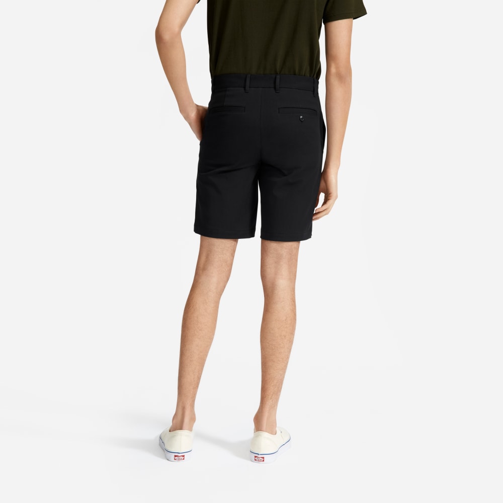 Pantalón corto chino ajustado de alto rendimiento de 9 pulgadas | Negro