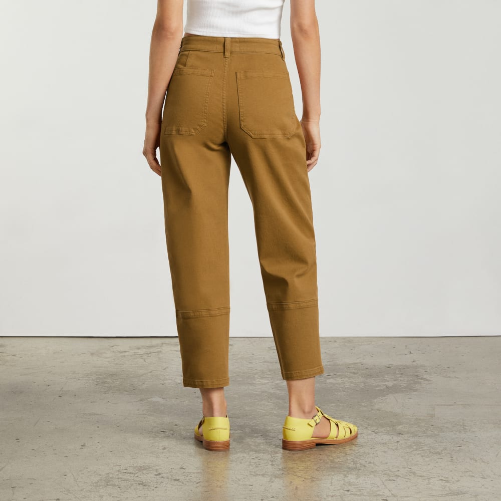 Pantalón tipo barril | Marrón dorado | Regular