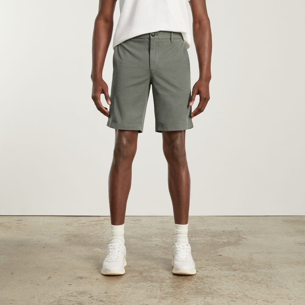Pantalón corto chino ajustado de alto rendimiento de 9 pulgadas | Verde peltre