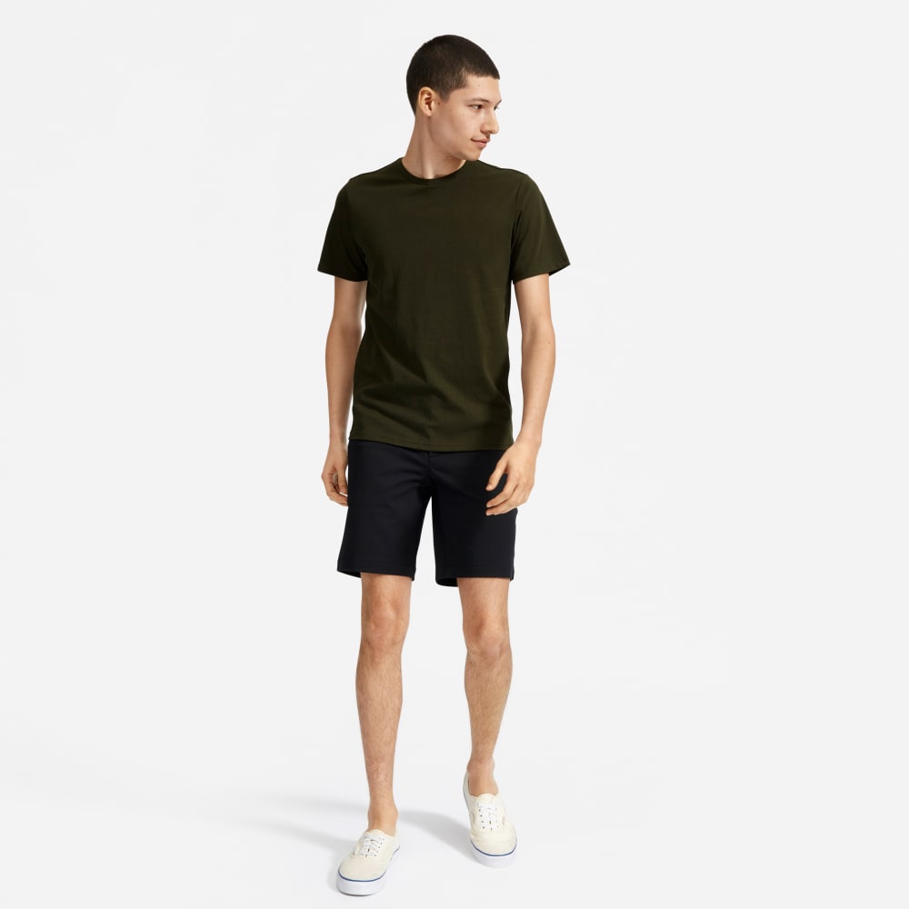 Pantalón corto chino ajustado de alto rendimiento de 9 pulgadas | Negro