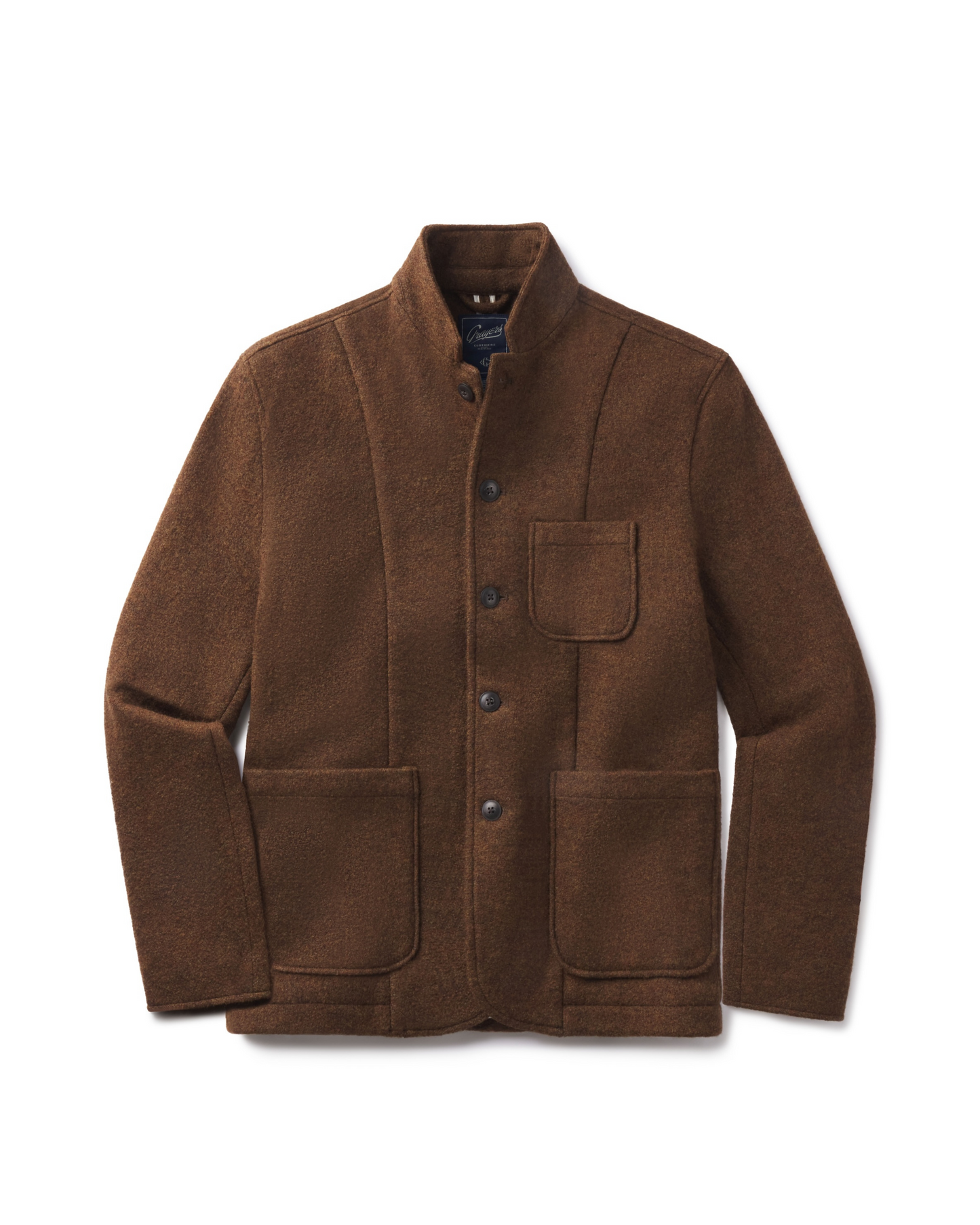 Blazer de lana tejida Burnham – Marrón tweed.