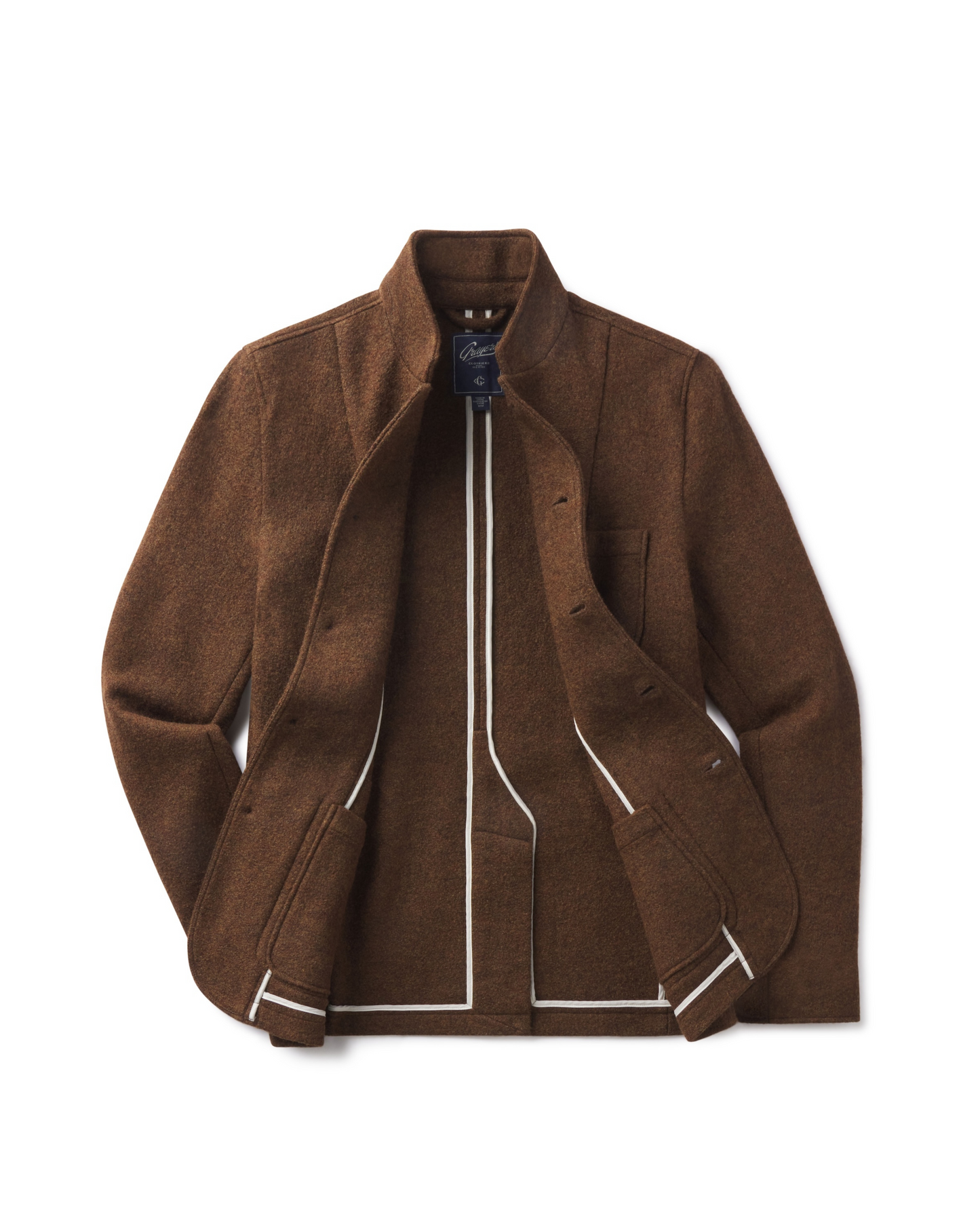 Blazer de lana tejida Burnham – Marrón tweed.