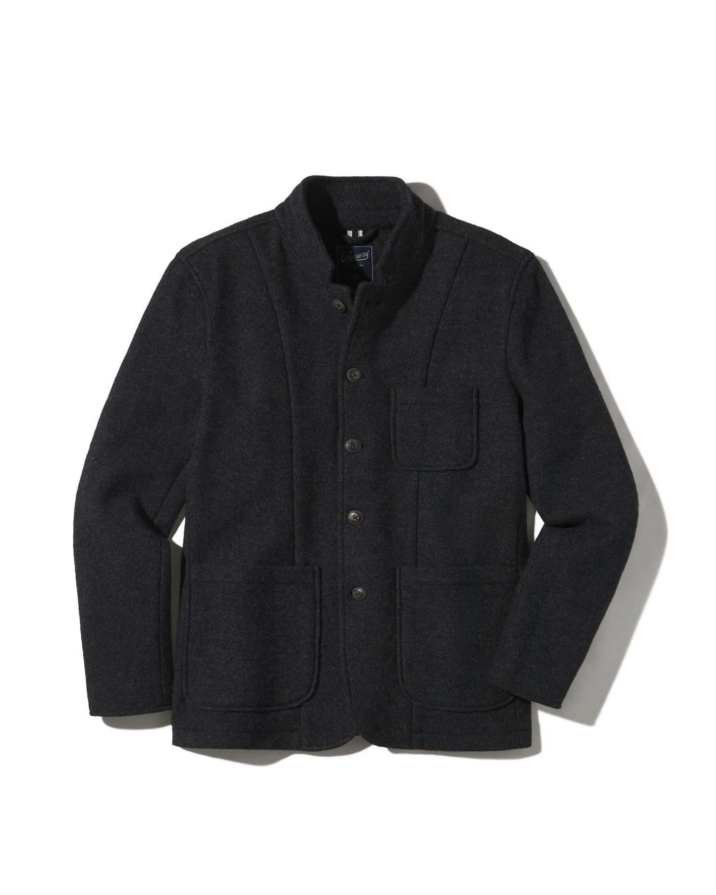 Blazer de lana tejida Burnham – Gris carbón.