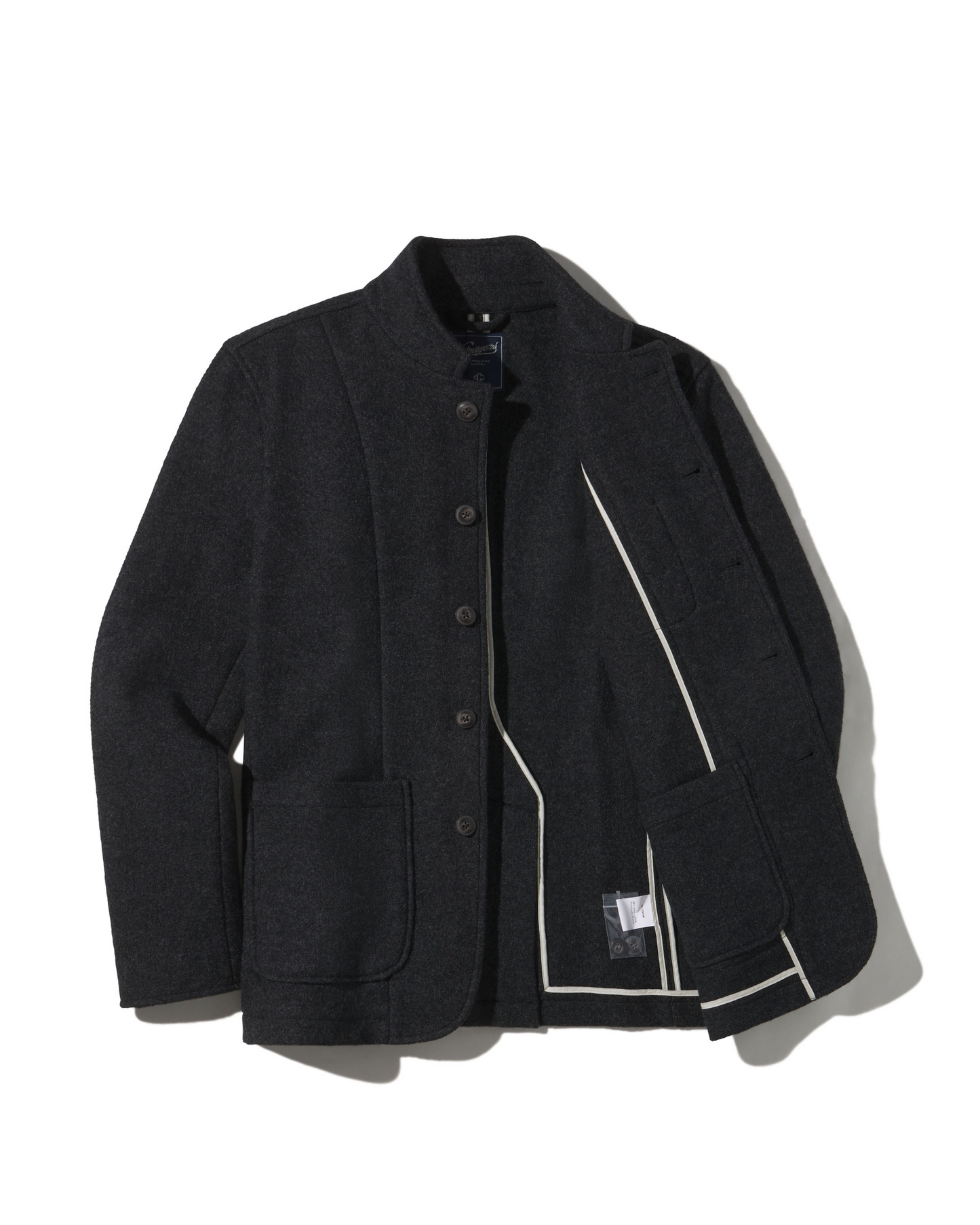 Blazer de lana tejida Burnham – Gris carbón.