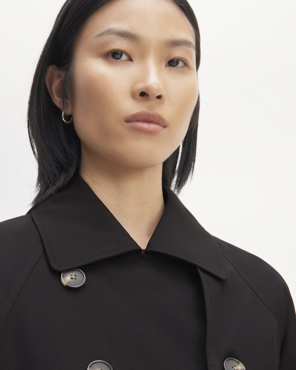 Gabardina moderna de lana italiana | Negro