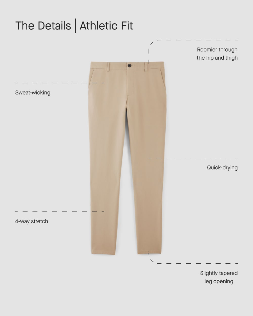 Pantalón chino de alto rendimiento | Uniforme | Alga marina | Atlético
