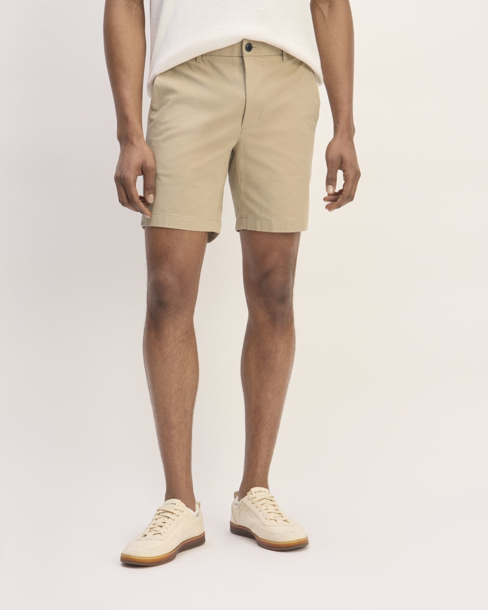 Pantalón corto chino slim fit de 7 pulgadas | Gabardina caqui