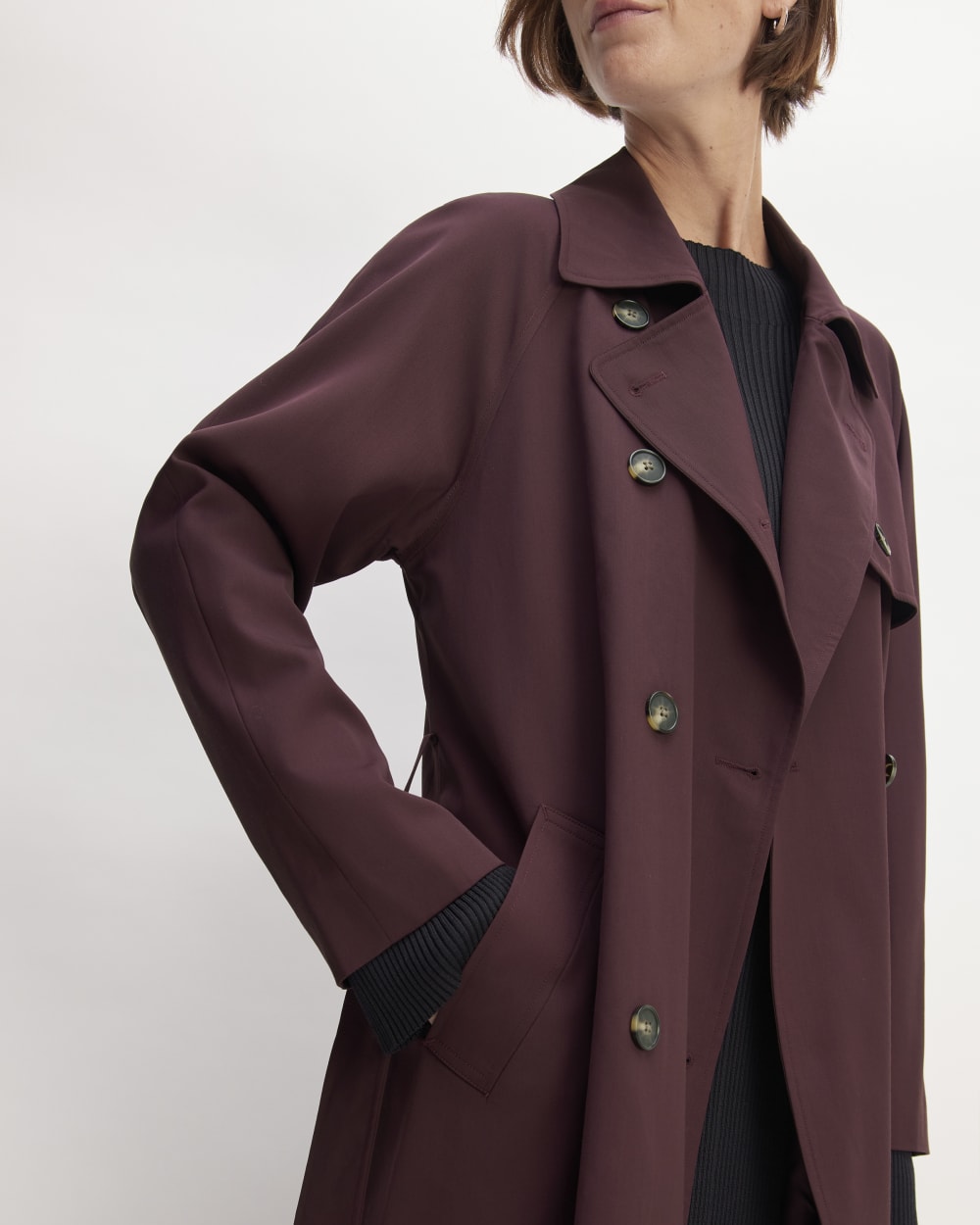 Gabardina moderna de lana italiana | Burdeos