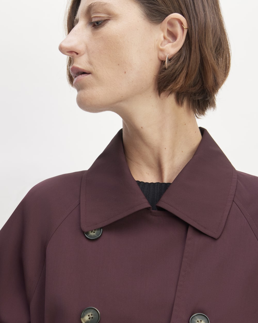 Gabardina moderna de lana italiana | Burdeos