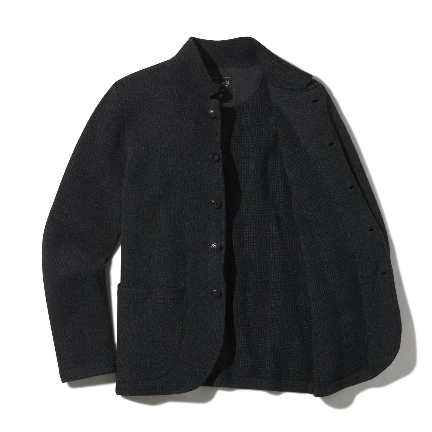 Nelson Jacquard Swacket – Gris carbón jaspeado.