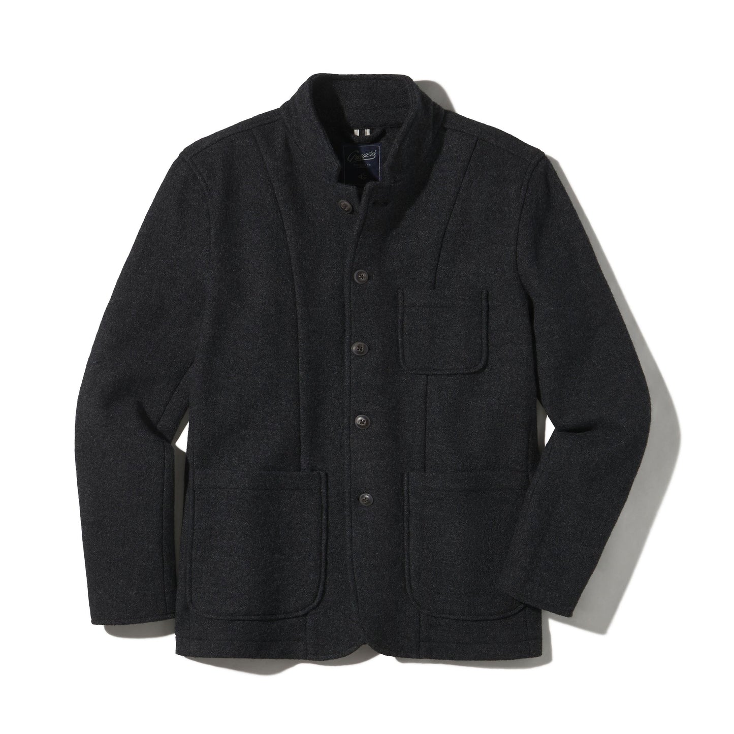 Blazer de lana tejida Burnham – Gris carbón.