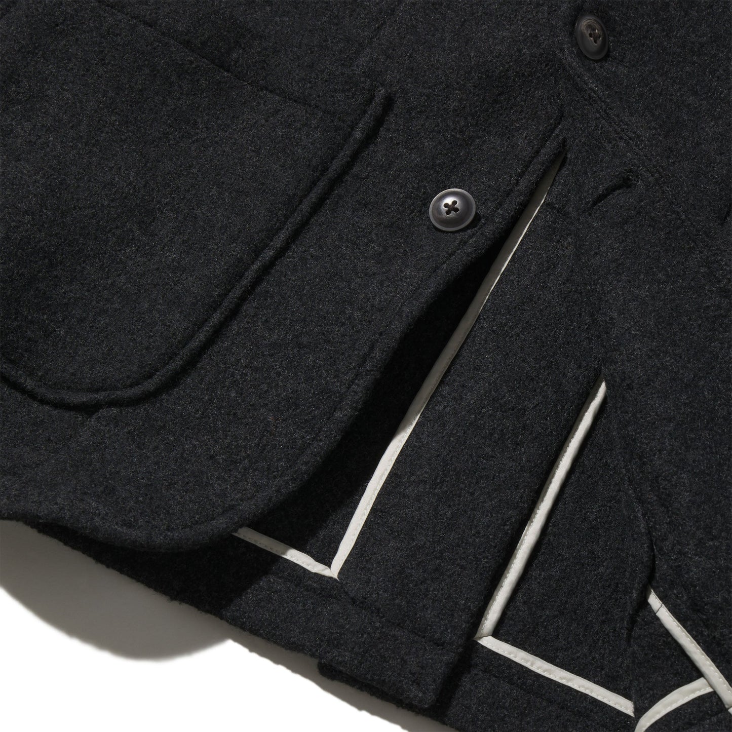 Blazer de lana tejida Burnham – Gris carbón.