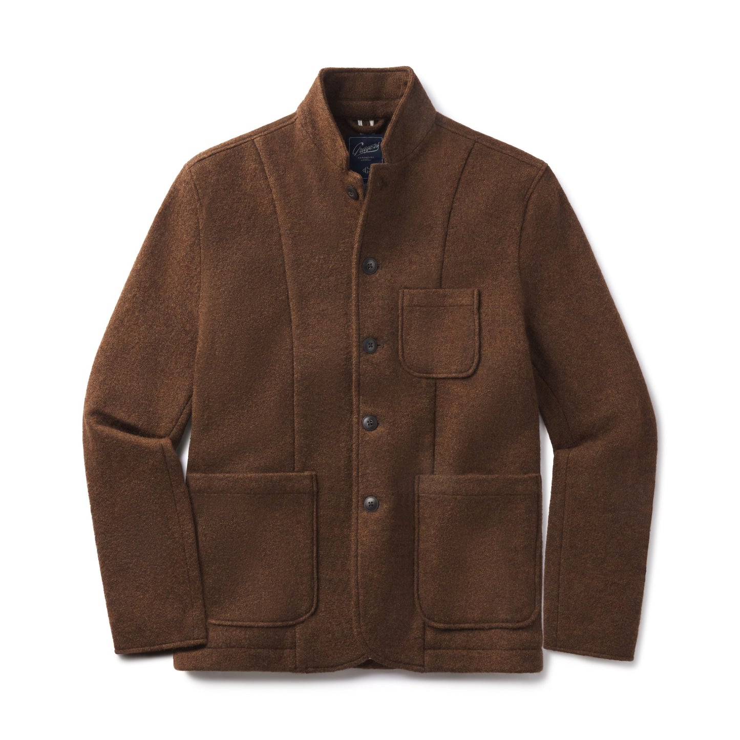 Blazer de lana tejida Burnham – Marrón tweed.