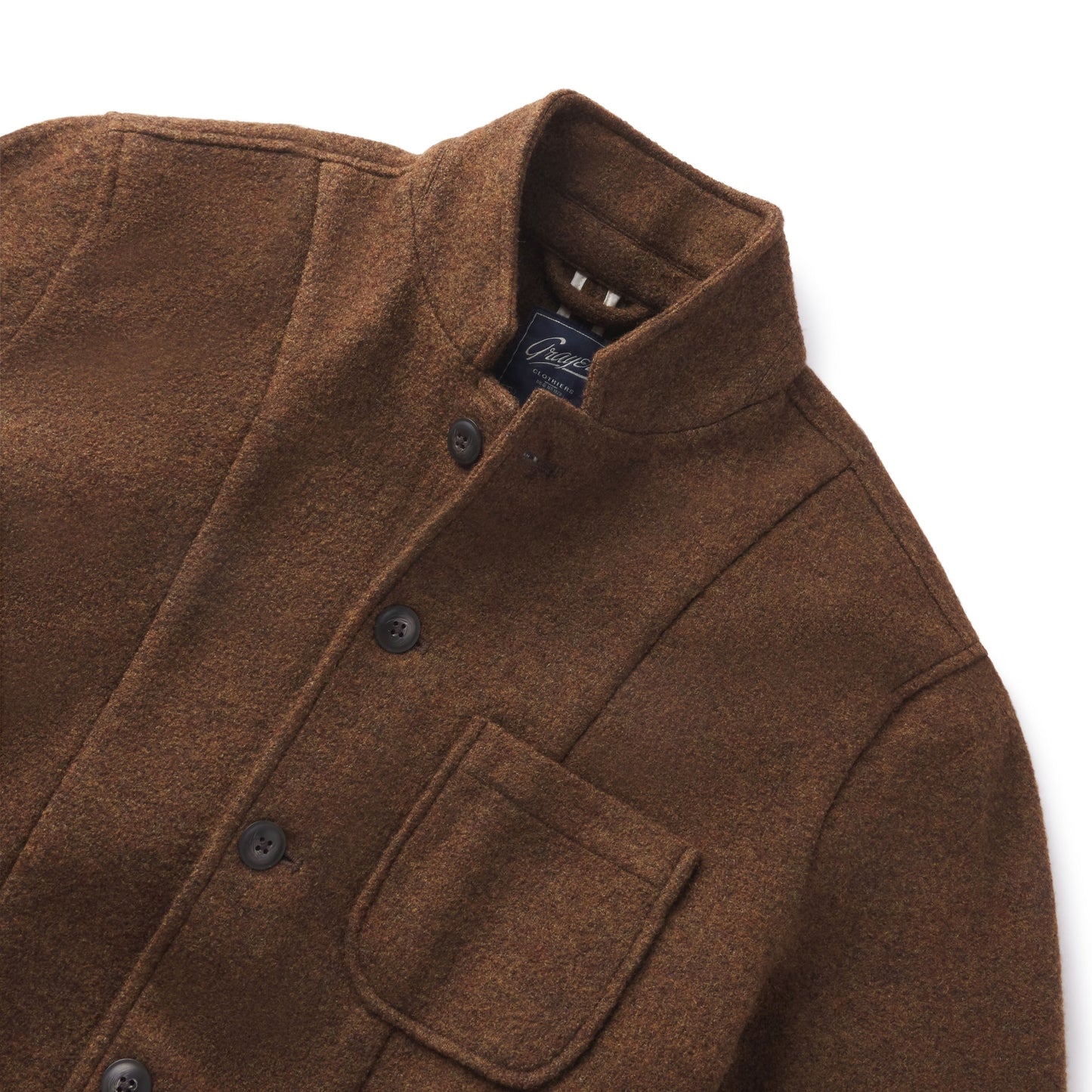 Blazer de lana tejida Burnham – Marrón tweed.
