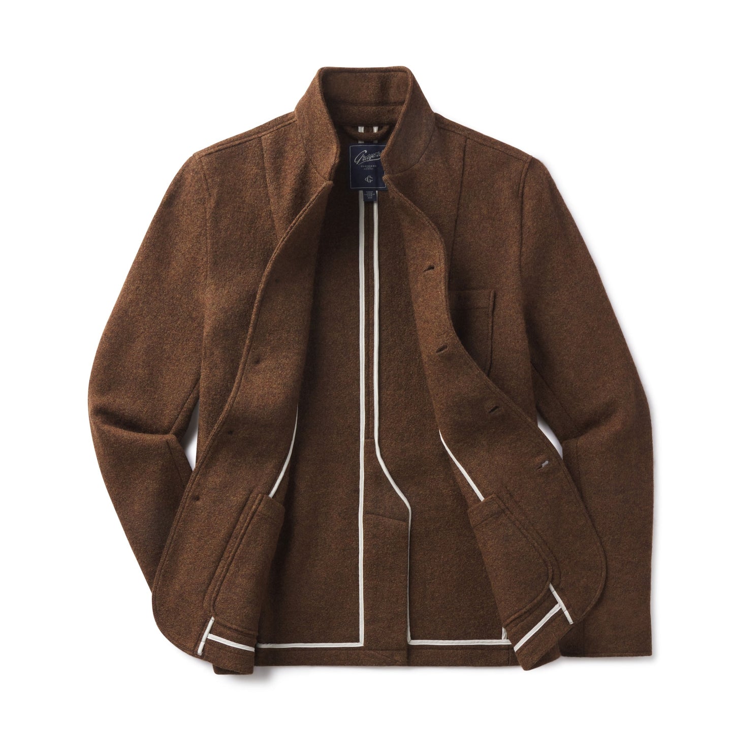 Blazer de lana tejida Burnham – Marrón tweed.