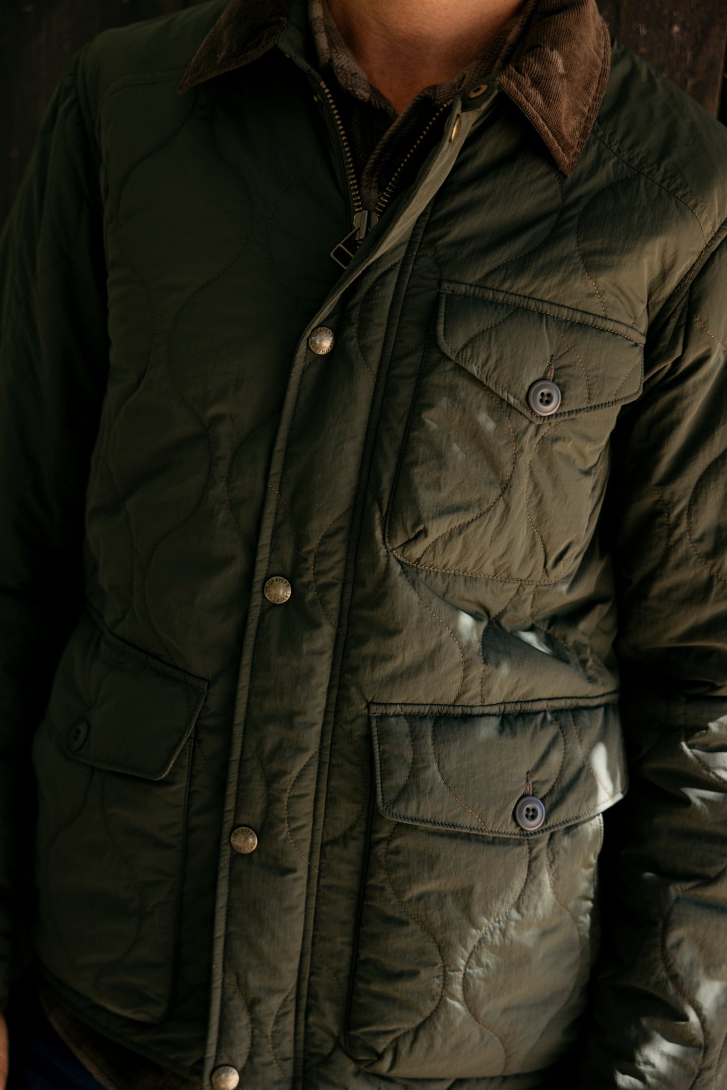 Chaqueta acolchada ligera Andrew – Verde oliva.