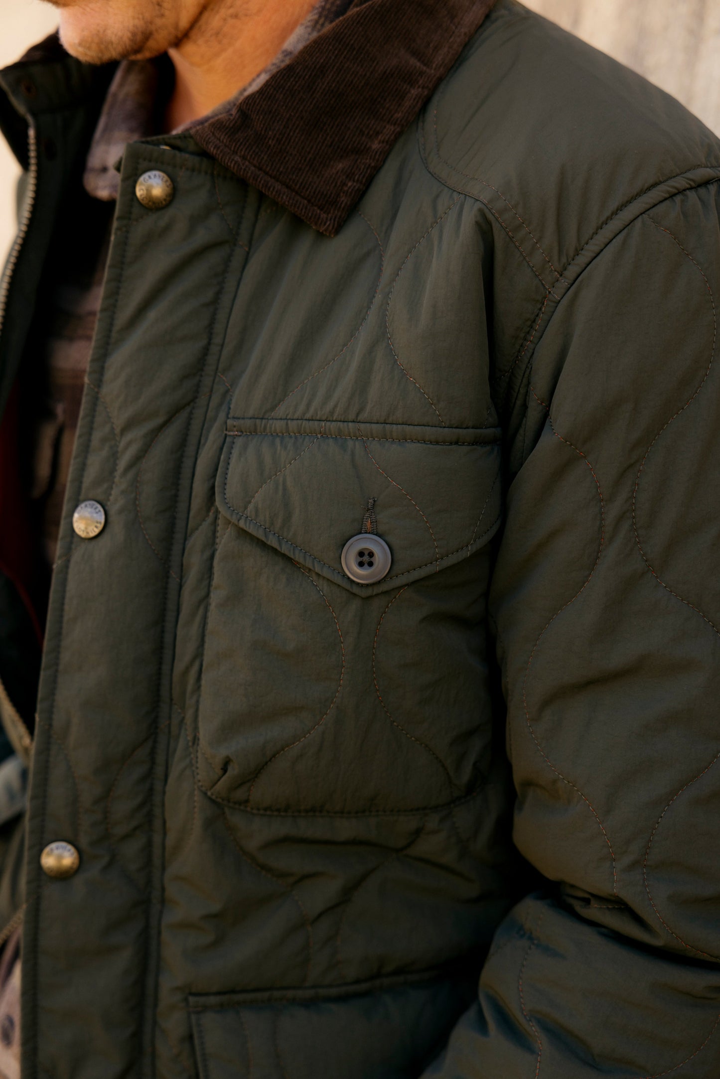 Chaqueta acolchada ligera Andrew – Verde oliva.