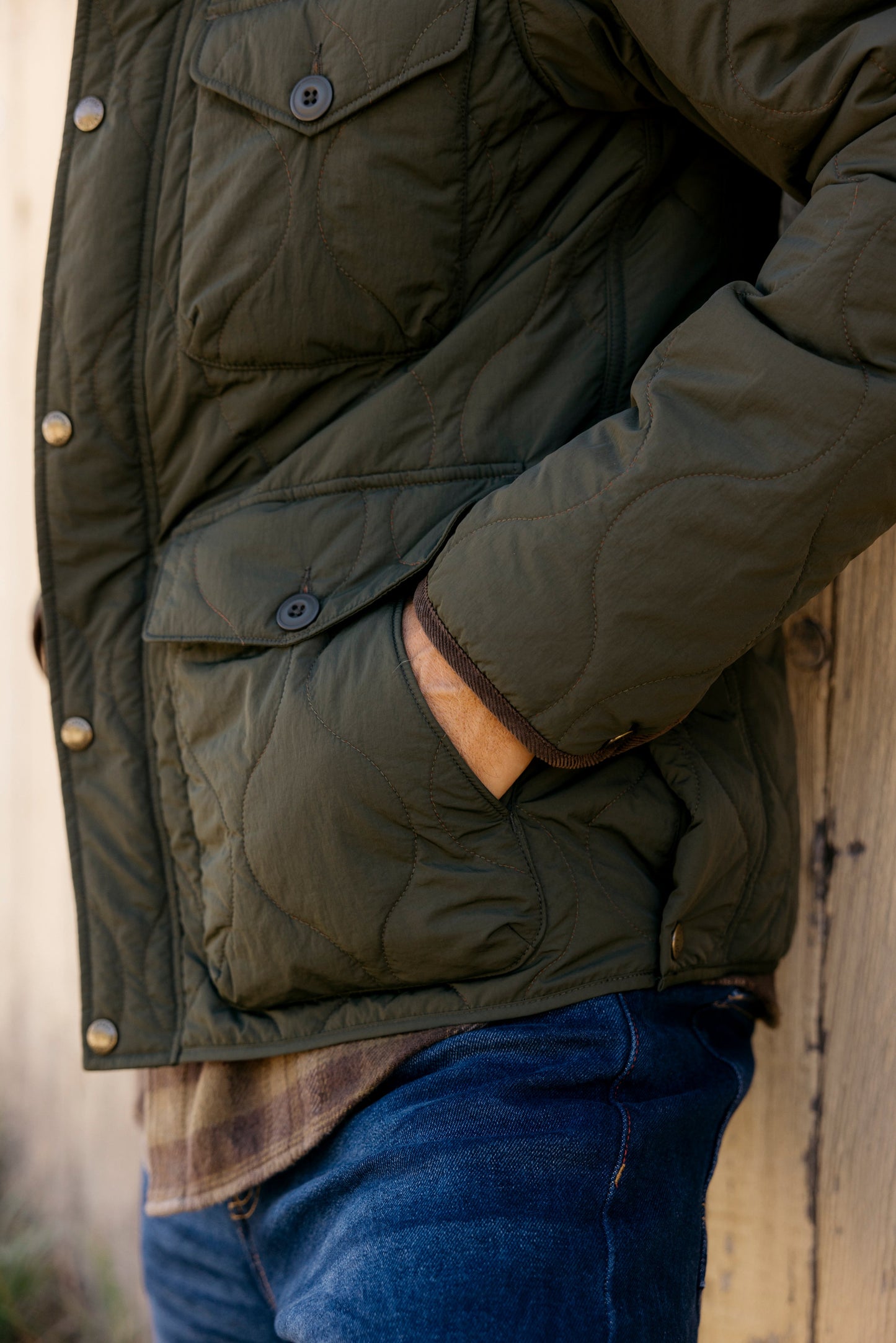 Chaqueta acolchada ligera Andrew – Verde oliva.