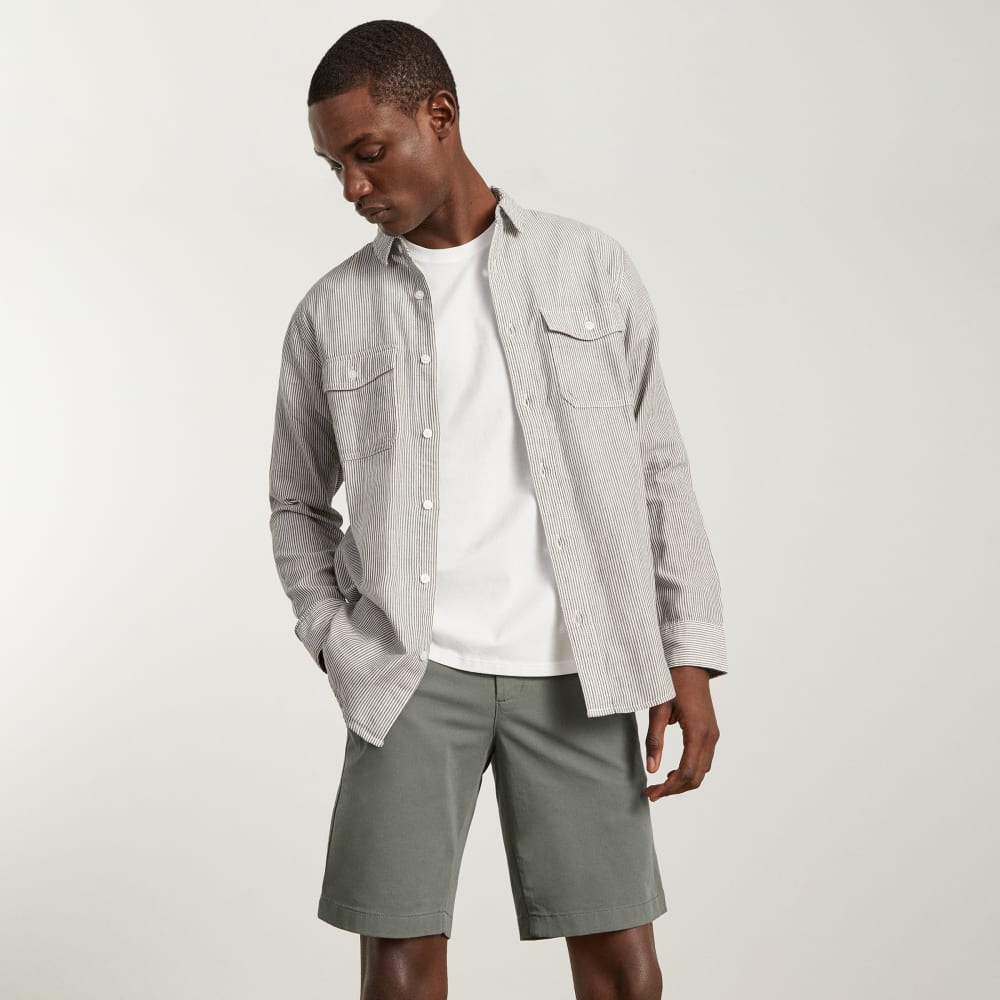 Pantalón corto chino ajustado de alto rendimiento de 9 pulgadas | Verde peltre