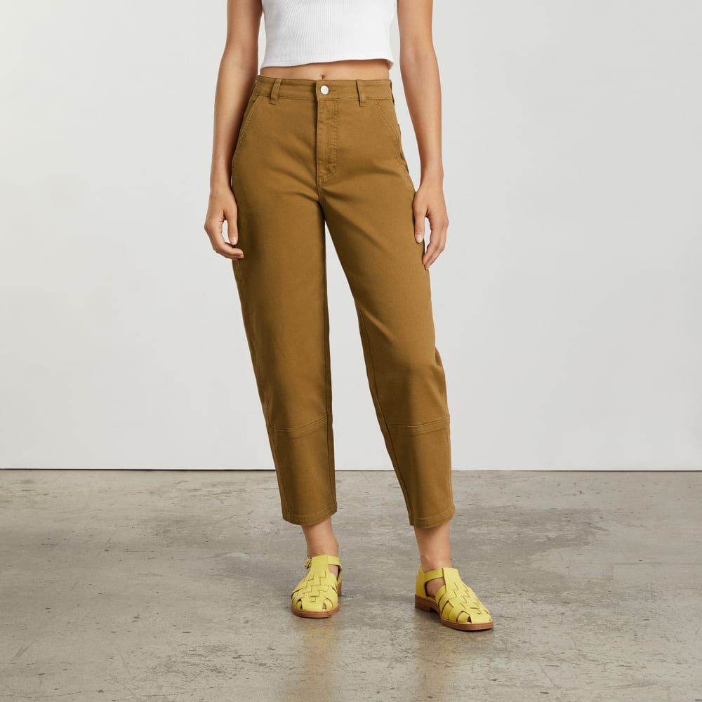 Pantalón tipo barril | Marrón dorado | Regular