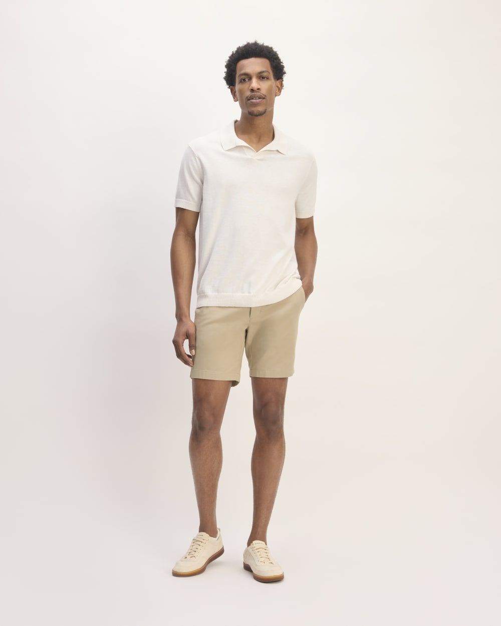 Pantalón corto chino slim fit de 7 pulgadas | Gabardina caqui
