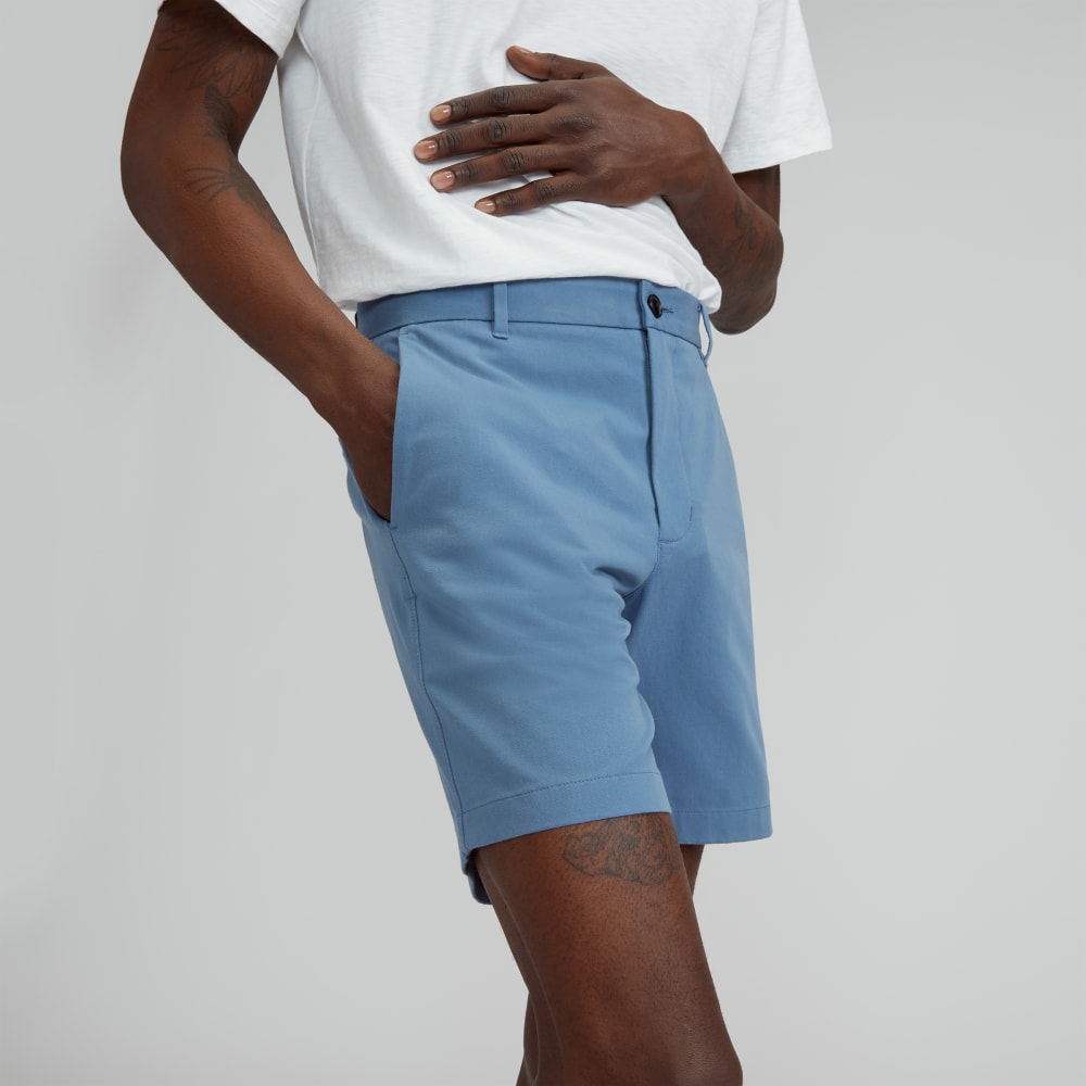 Pantalón corto chino slim fit de 7 pulgadas | Azul