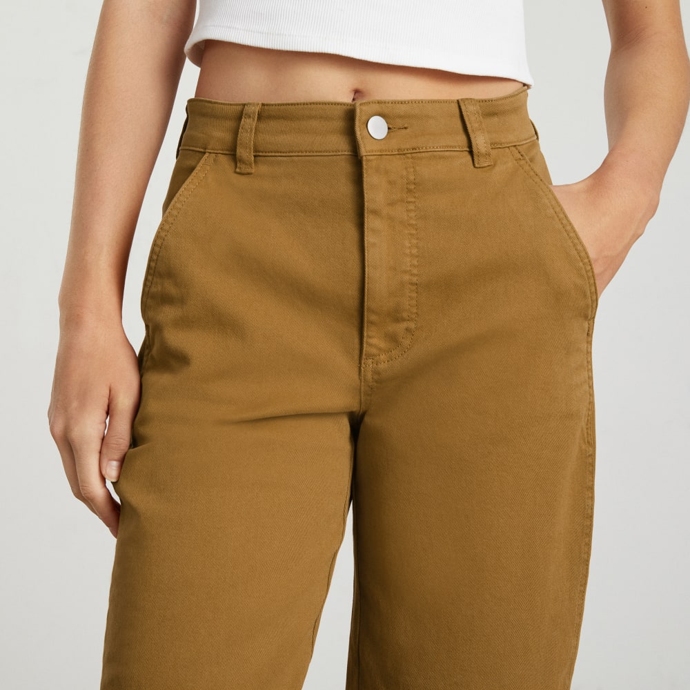 Pantalón tipo barril | Marrón dorado | Regular