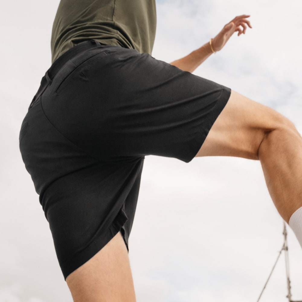 Pantalón corto chino slim fit de 7 pulgadas | Negro