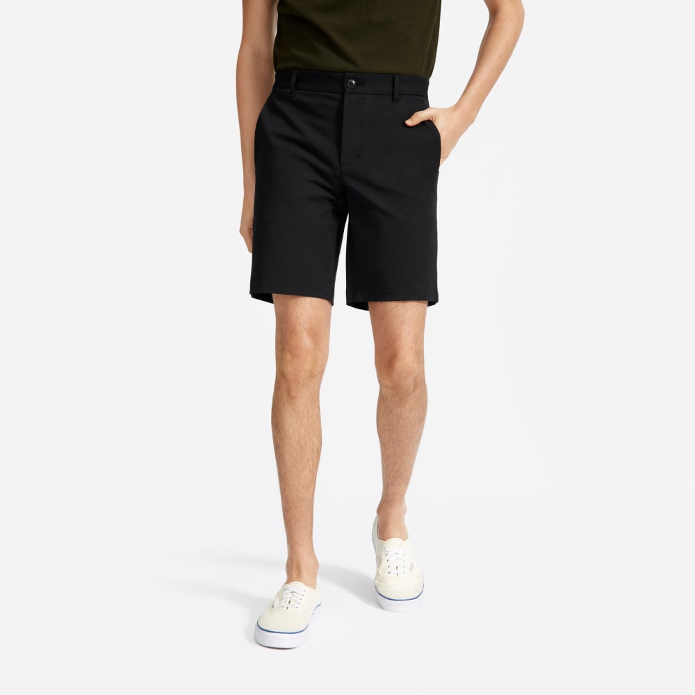 Pantalón corto chino ajustado de alto rendimiento de 9 pulgadas | Negro