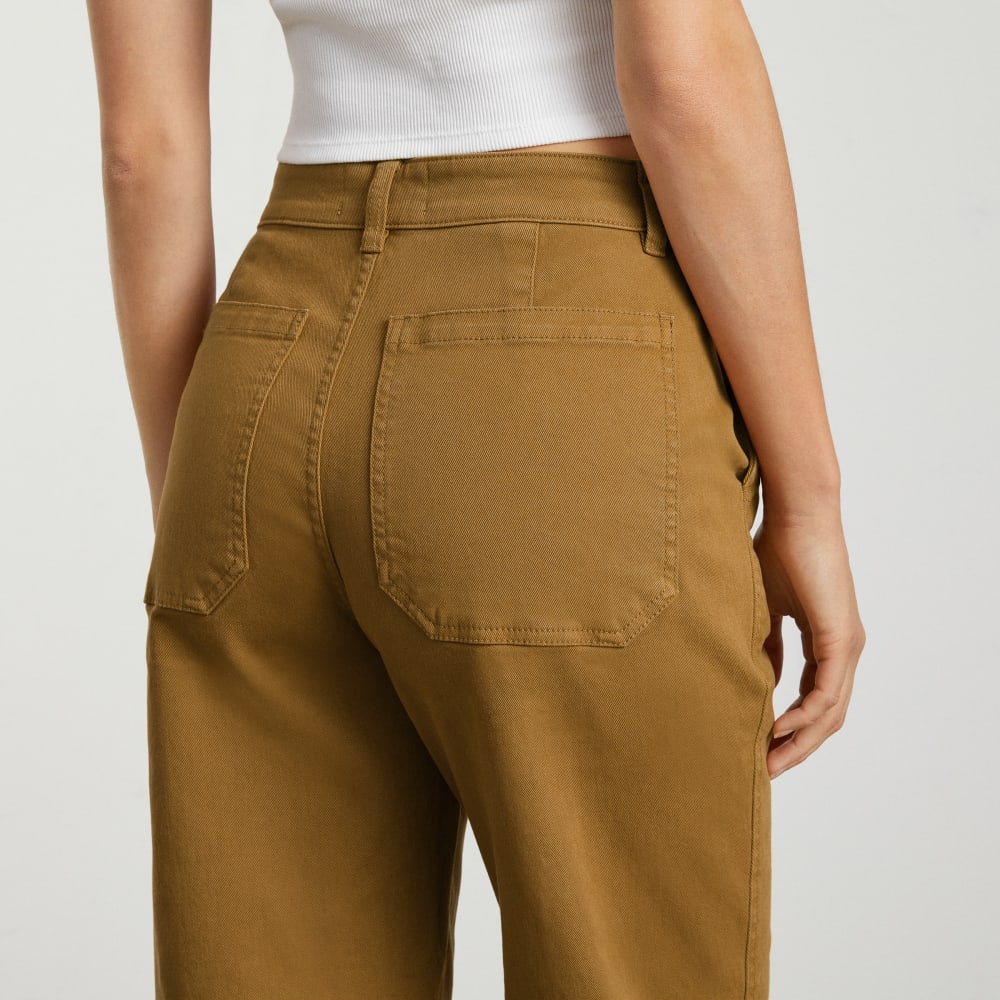 Pantalón tipo barril | Marrón dorado | Regular