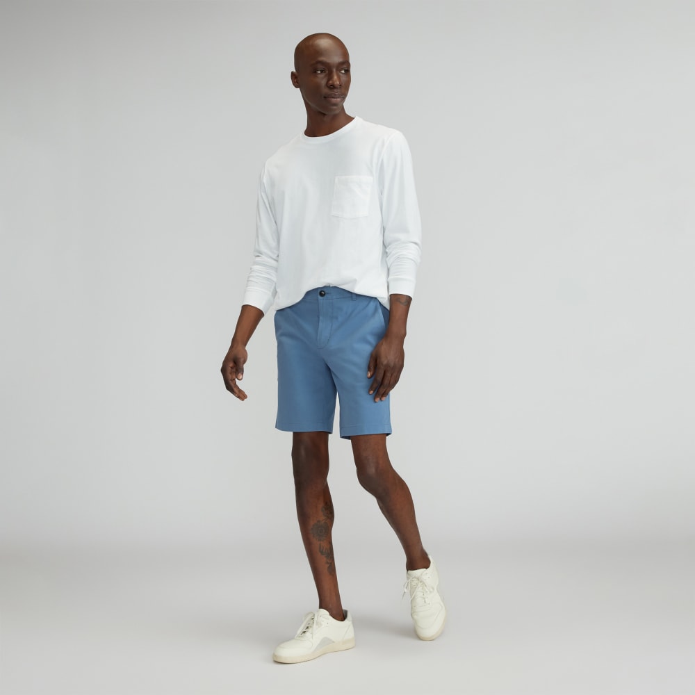 Pantalón corto chino ajustado de alto rendimiento de 9 pulgadas | Azul