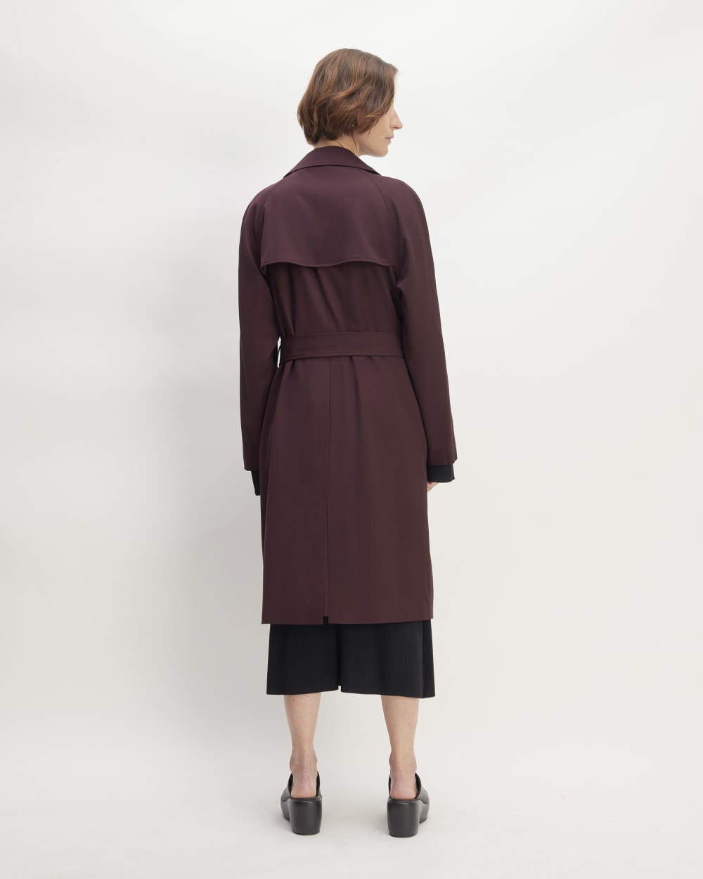 Gabardina moderna de lana italiana | Burdeos