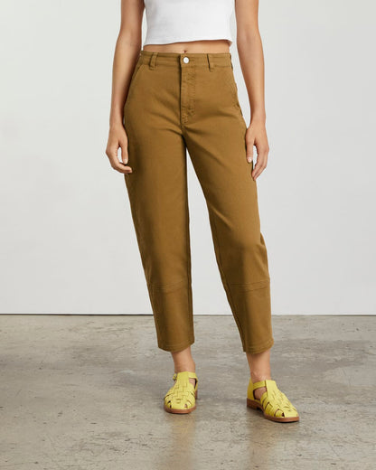 Pantalón tipo barril | Marrón dorado | Regular
