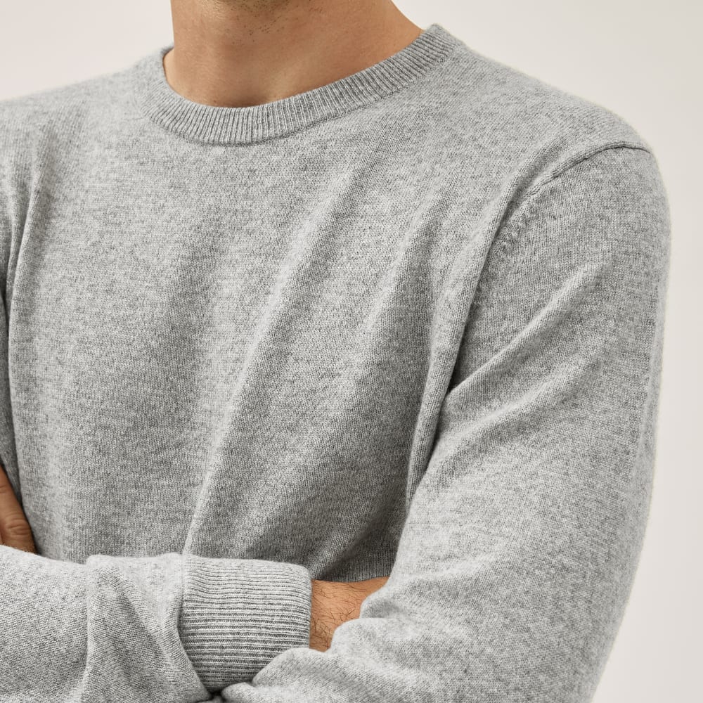 El jersey de cachemira de primera calidad |  Gris jaspeado