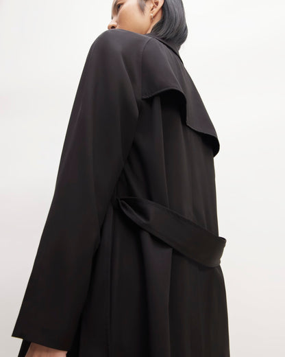 Gabardina moderna de lana italiana | Negro