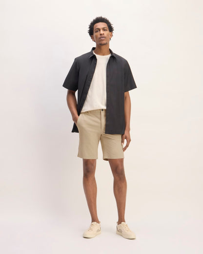 Pantalón corto chino ajustado de 9 pulgadas | Gabardina caqui