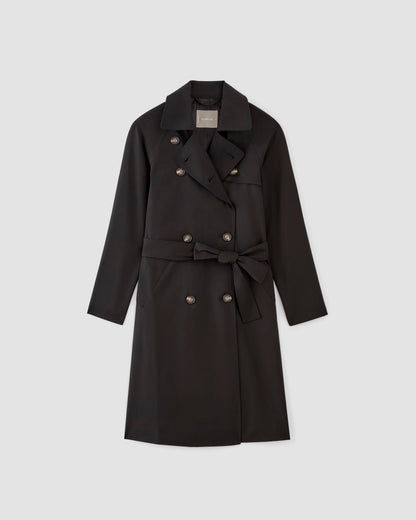 Gabardina moderna de lana italiana | Negro