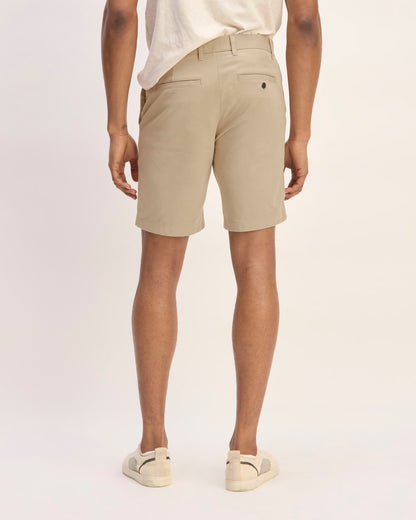 Pantalón corto chino ajustado de 9 pulgadas | Gabardina caqui