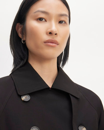 Gabardina moderna de lana italiana | Negro