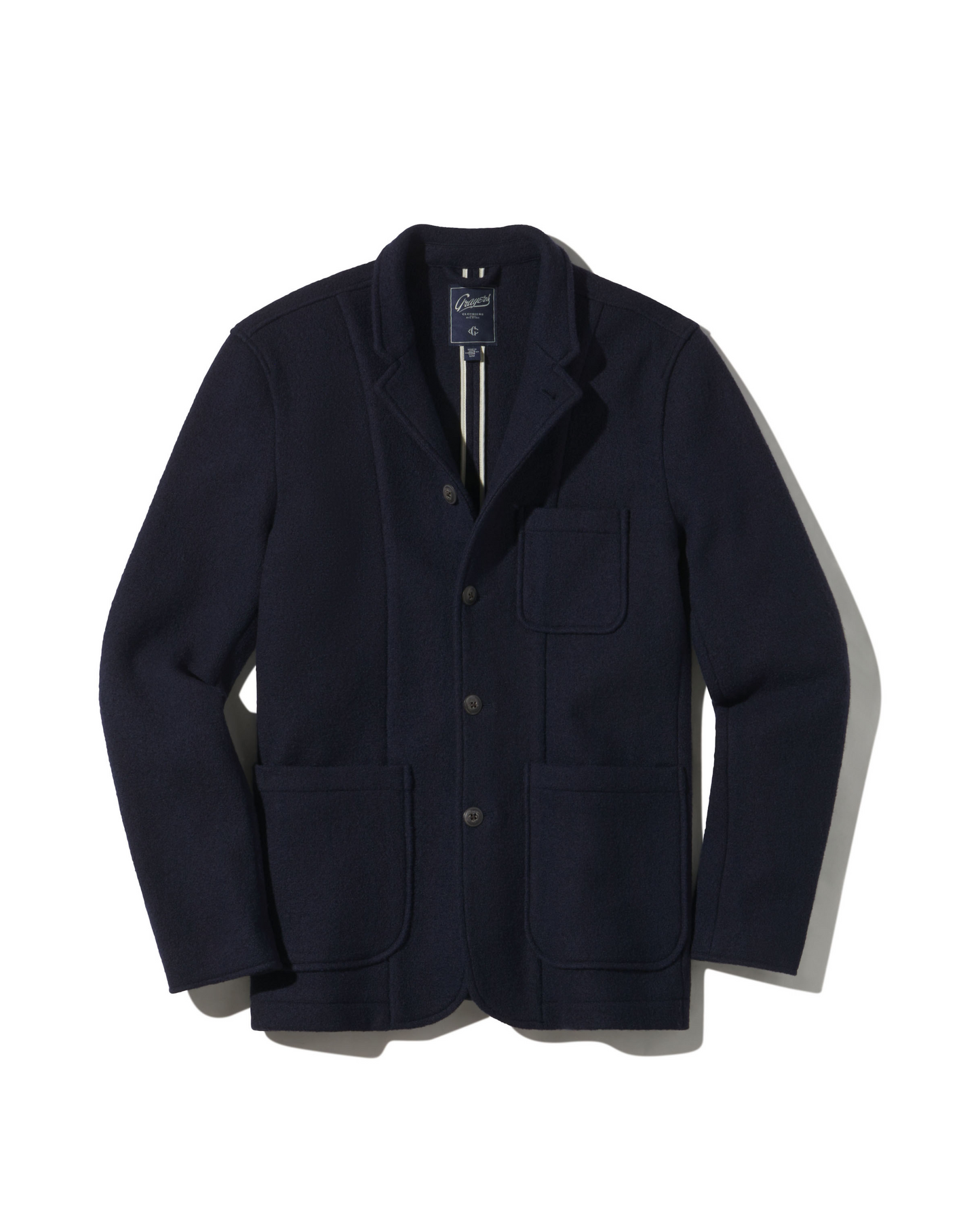 Blazer de lana tejida Burnham – Azul marino.
