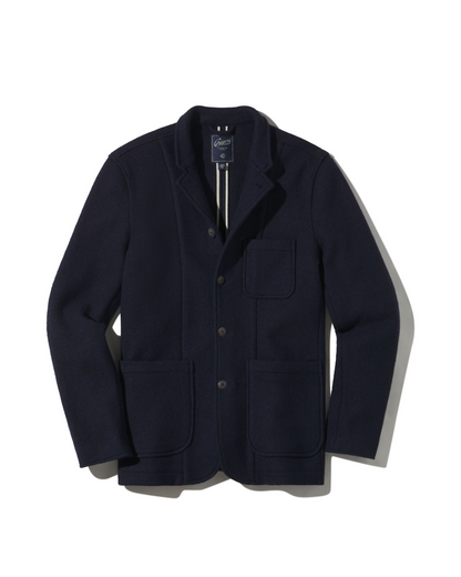 Blazer de lana tejida Burnham – Azul marino.