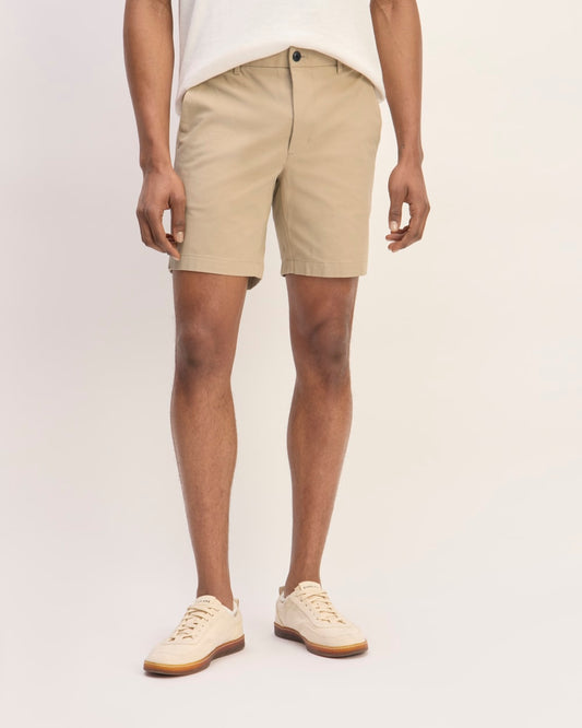 Pantalón corto chino slim fit de 7 pulgadas | Gabardina caqui