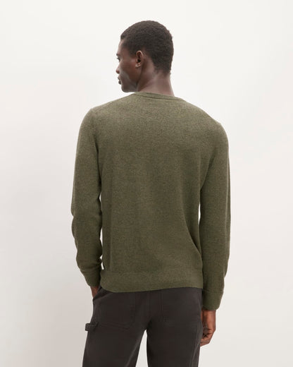El jersey de cachemira de primera calidad | Verde militar jaspeado
