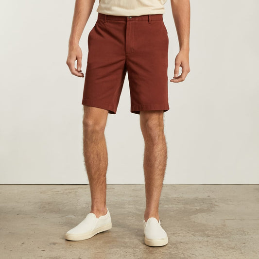 Pantalón corto chino ajustado de alto rendimiento de 9 pulgadas | Rojo