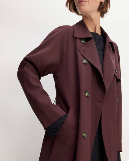 Gabardina moderna de lana italiana | Burdeos