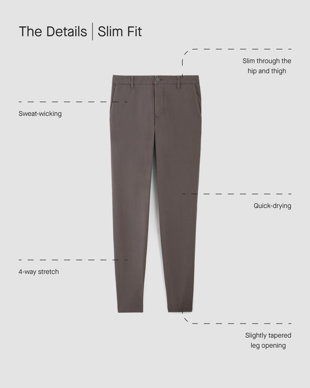 Pantalón chino Performance | Uniforme | Gris pizarra | Corte ajustado