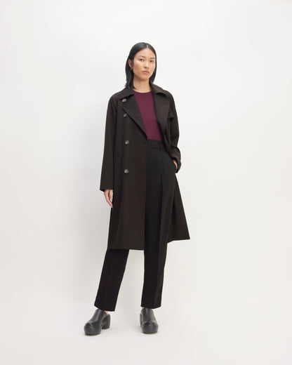 Gabardina moderna de lana italiana | Negro