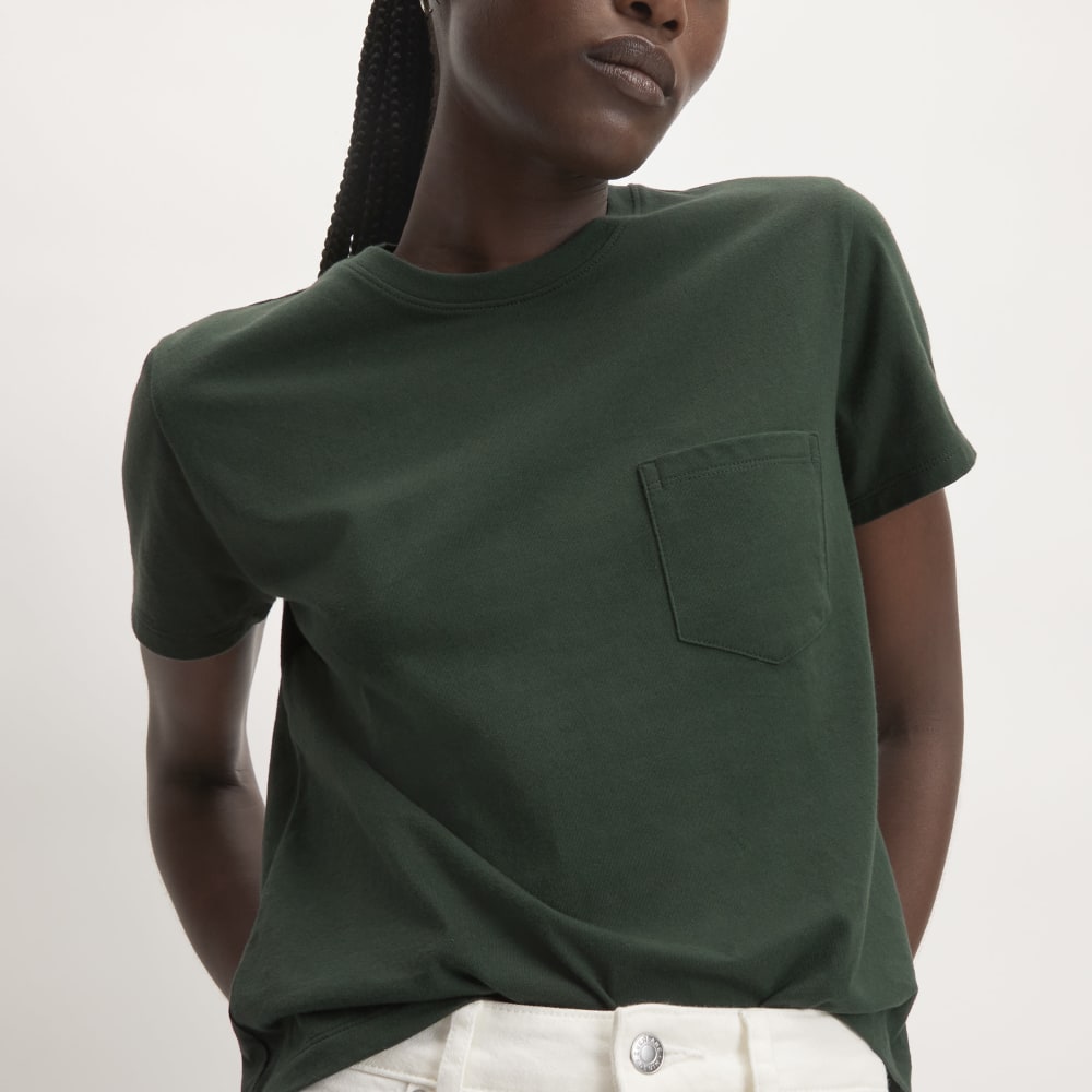 Camiseta Box-Cut en algodón esencial | Escarabajo | Bolsillo